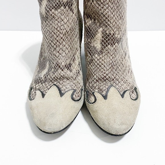 Kendall + Kylie Park Snakeskin Suede Ankle Boots - Picture 3 of 10